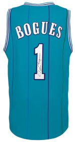 Muggsy Bogues Signed Teal Throwback Custom Basketball Jersey