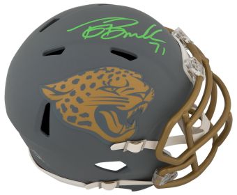 Tony Boselli Signed Jacksonville Jaguars SLATE Riddell Speed Mini Helmet