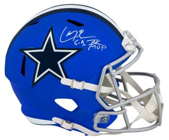 Larry Brown Signed Dallas Cowboys FLASH Riddell Full Size Speed Replica Helmet w/SB XXX MVP