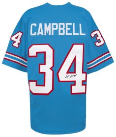 Earl Campbell Signed Blue T/B Custom Football Jersey