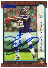 Daunte Culpepper Signed Minnesota Vikings 1999 Bowman Rookie Football Trading Card #166