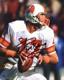 Steve DeBerg Signed Tampa Bay Buccaneers Dropback Action 8x10 Photo