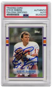 Steve Deberg Signed Kansas City Chiefs 1989 Topps Football Trading Card #349 - (PSA Encapsulated)