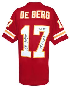 Steve DeBerg Signed Red Custom Football Jersey w/34,241 Yds, 196 TD's