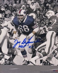 Joe Delamieulleure Signed Buffalo Bills Spotlight Action 8x10 Photo w/HOF'03