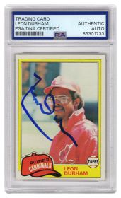 Leon Durham Signed Cardinals 1981 Topps Rookie Baseball Card #321 - (PSA Encapsulated)