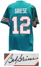 Bob Griese Signed Teal Custom Football Jersey