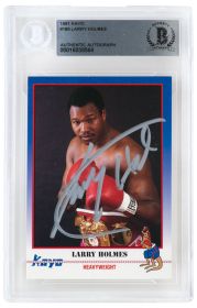 Larry Holmes Signed 1991 Kayo Boxing Trading Card #189 - (Beckett Encapsulated)