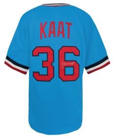 Jim Kaat Signed Baby Blue Throwback Custom Baseball Jersey