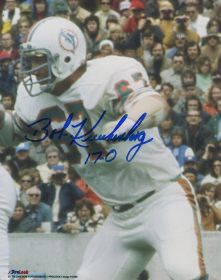 Bob Kuechenberg Signed Miami Dolphins White Jersey 8x10 Photo w/17-0