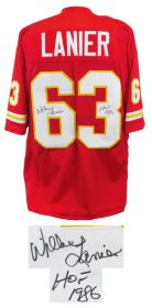 Willie Lanier Signed Red Throwback Custom Football Jersey w/HOF'86