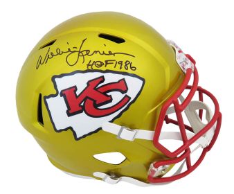 Willie Lanier Signed Kansas City Chiefs FLASH Riddell Full Size Speed Replica Helmet w/HOF'86