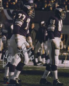 Gary Larsen Signed Vikings Purple Jersey With Carl Eller 8x10 Photo