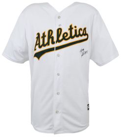 Tony LaRussa Signed Oakland A's White Majestic Replica Baseball Jersey