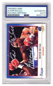 Oliver McCall Signed 1991 Kayo Boxing Card #182 w/Atomic Bull - (PSA Encapsulated)