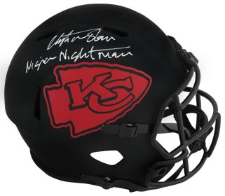 Christian Okoye Signed Kansas City Chiefs Eclipse Riddell Full Size Speed Replica Helmet w/Nigerian Nightmare