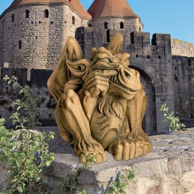 Large Feast On Fools Gargoyle Statue