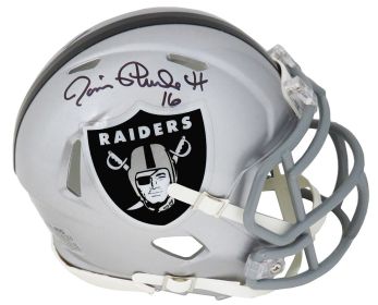 Jim Plunkett Signed Raiders Riddell Speed Mini Helmet