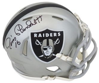 Jim Plunkett Signed Raiders FLASH Riddell Speed Mini Helmet