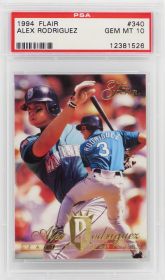 Alex Rodriguez (Seattle Mariners) 1994 Flair Baseball #340 RC Rookie Card - PSA 10 GEM MINT