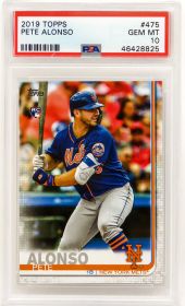 Pete Alonso (New York Mets) 2019 Topps Baseball #475 RC Rookie Card - PSA 10 GEM MINT