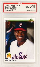 Sammy Sosa (Chicago White Sox) 1990 Upper Deck Baseball #17 RC Rookie Card - PSA 10 GEM MINT