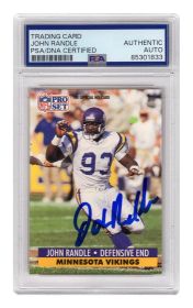 John Randle Signed Vikings 1991 Pro Set Rookie Football Card #835 - (PSA Encapsulated)