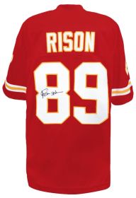 Andre Rison Signed Red Custom Jersey w/Spiderman (Signed Middle of #8)