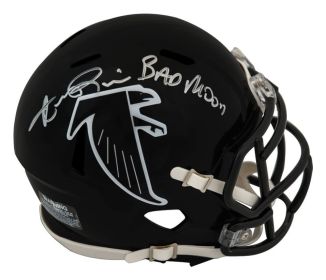 Andre Rison Signed Atlanta Falcons (1990-2002 Style) Riddell Speed Mini Helmet w/Bad Moon