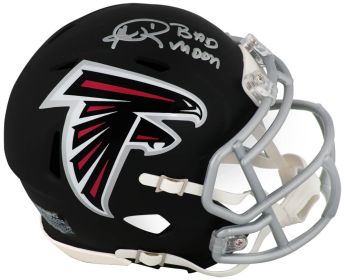 Andre Rison Signed Atlanta Falcons (Current Style) Riddell Speed Mini Helmet w/Bad Moon