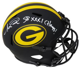 Andre Rison Signed GB Packers Eclipse Riddell Full Size Speed Replica Helmet w/SB XXXI Champs