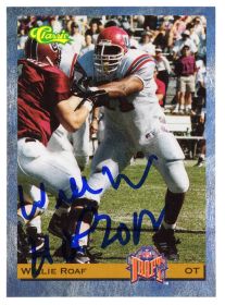 Willie Roaf Signed 1993 Classic Football Rookie Trading Card #8 w/HOF 2012