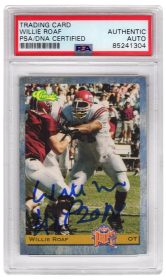 Willie Roaf Signed 1993 Classic Football Rookie Trading Card #8 w/HOF 2012 - (PSA Encapsulated)