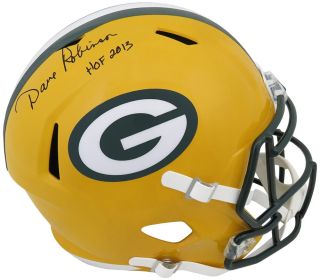 Dave Robinson Signed GB Packers Riddell Full Size Speed Replica Helmet w/HOF 2013