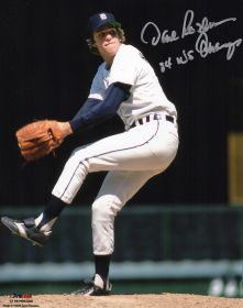 Dave Rozema Signed Detroit Tigers Pitching White Jersey Action 8x10 Photo w/84 WS Champs