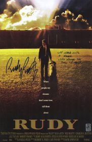 Rudy Ruettiger Signed 'Rudy' 11x17 Movie Poster w/It Starts With A Dream