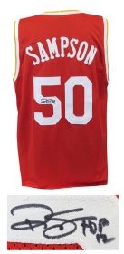 Ralph Sampson Signed Red Custom Basketball Jersey w/HOF'12