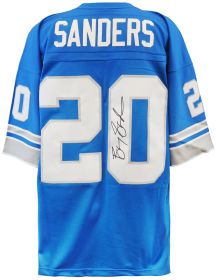 Barry Sanders Signed Detroit Lions Blue 1996 Throwback M&N NFL Legacy Football Jersey