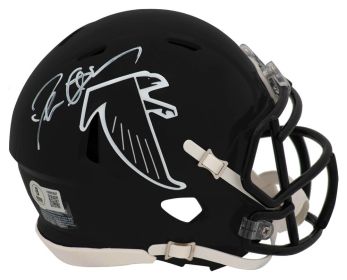 Deion Sanders Signed Atlanta Falcons Throwback Riddell Speed Mini Helmet - (Beckett)