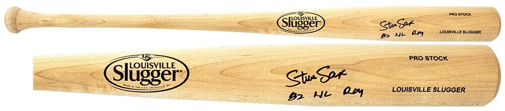 Steve Sax Signed Louisville Slugger Pro Stock Blonde Baseball Bat w/82 NL ROY