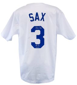 Steve Sax Signed White Custom Baseball Jersey w/82 NL ROY