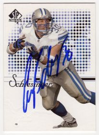 Cory Schlesinger Signed Detroit Lions 2002 SP Authentic Football Trading Card #84