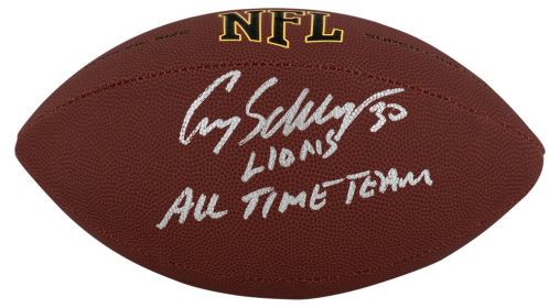 Cory Schlesinger Signed Wilson Super Grip Full Size NFL Football w/Lions All Time Team