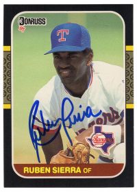 Ruben Sierra Signed Texas Rangers 1987 Donruss Rookie Baseball Trading Card #346