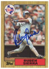 Ruben Sierra Signed Texas Rangers 1987 Topps Rookie Baseball Trading Card #261