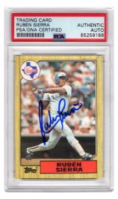 Ruben Sierra Signed Texas Rangers 1987 Topps Rookie Baseball Trading Card #261 - (PSA Encapsulated)