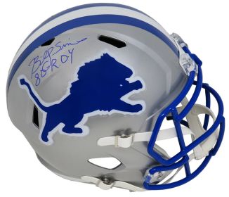 Billy Sims Signed Detroit Lions Throwback Riddell Full Size Speed Replica Helmet w/80 ROY