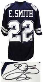 Emmitt Smith Signed Navy Custom Football Jersey