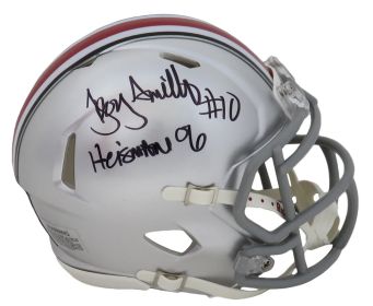 Troy Smith Signed Ohio State Buckeyes Riddell Speed Mini Helmet w/Heisman'06