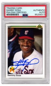 Sammy Sosa Signed Chicago White Sox 1990 Upper Deck Baseball Trading Card #17 - (PSA Encapsulated)